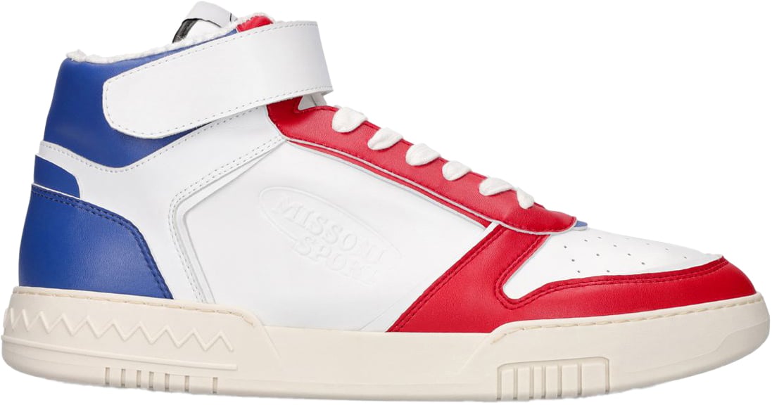 Missoni White high sneakers with blue red details Wit