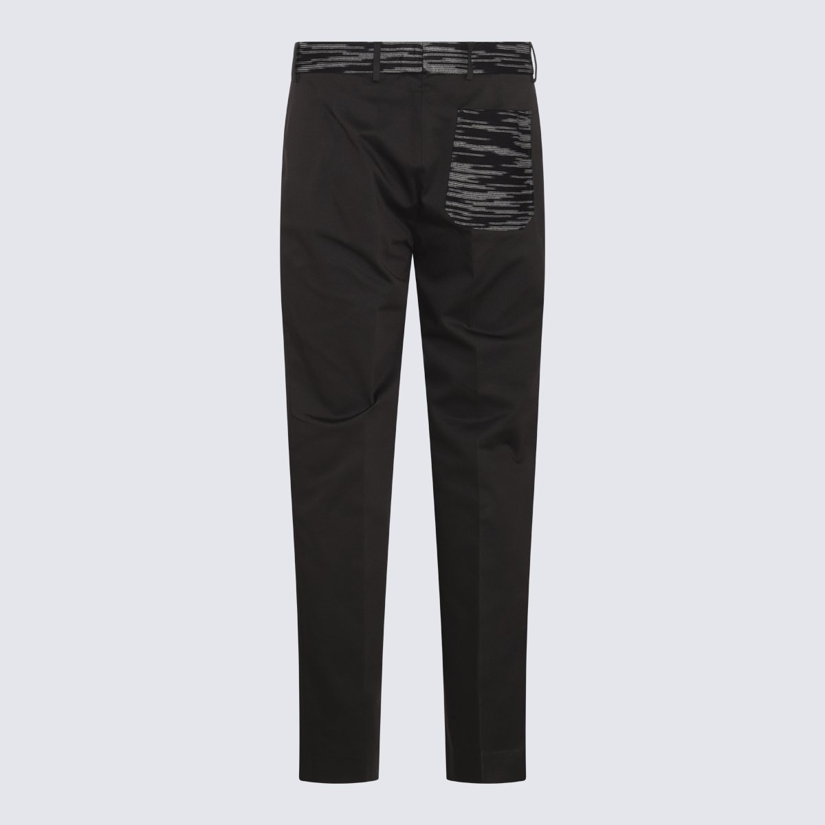 Missoni Tailored Trousers With Distinctive Patterned Waistband Zwart