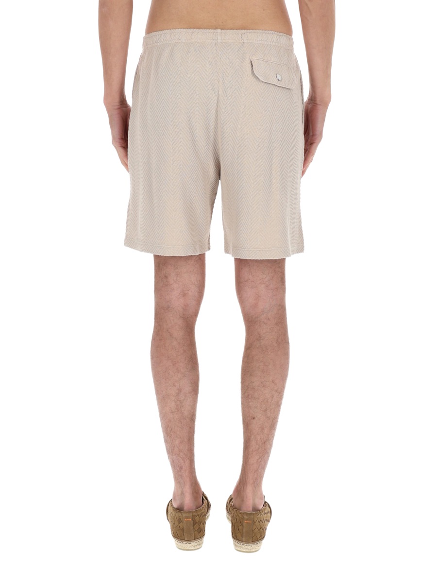 Missoni Beige Herringbone Cotton-Viscose Casual Shorts Neutraal