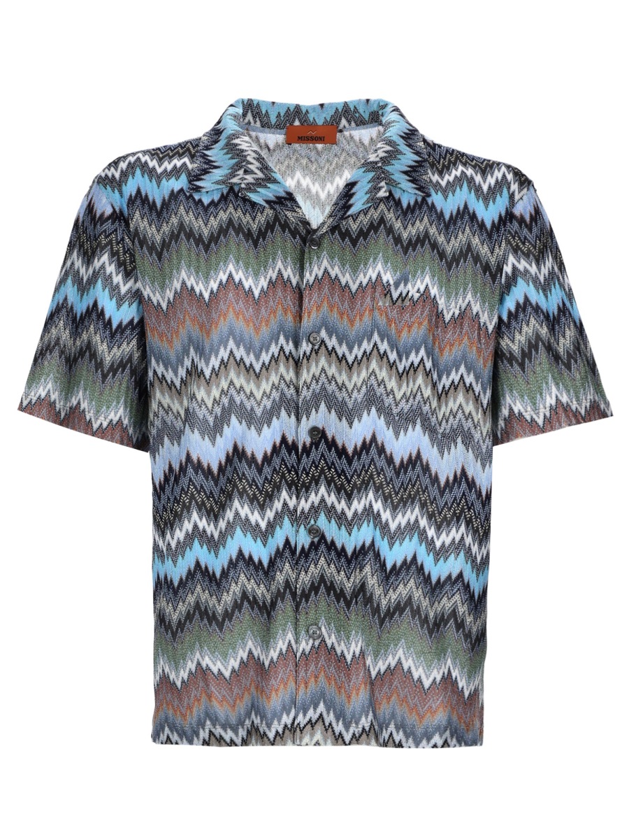 Missoni Multicolor Zigzag Print Viscose Shirt Grijs