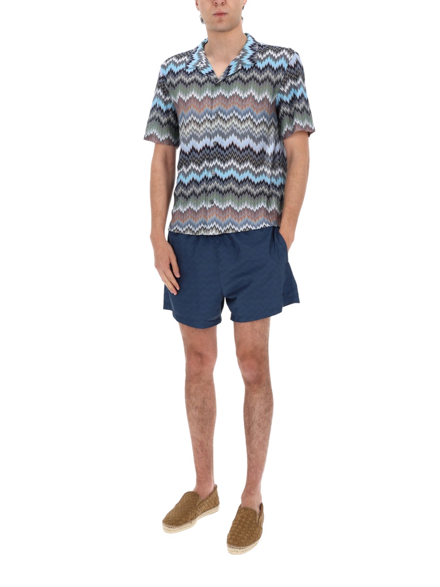Missoni Multicolor Zigzag Print Viscose Shirt Grijs