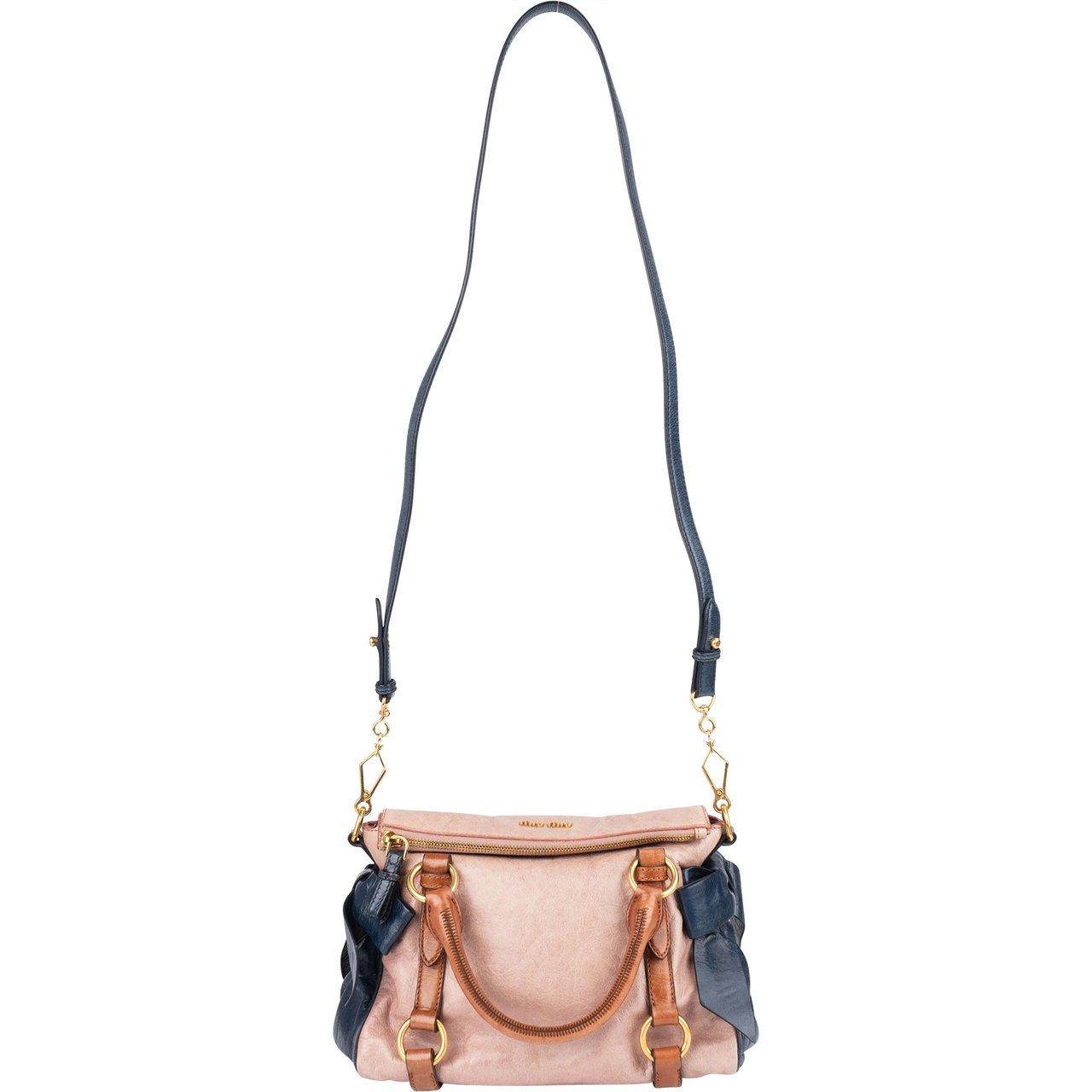 Miu Miu Miu Miu Vitello Lux Bow Bauletto Aperto Handbag Rood