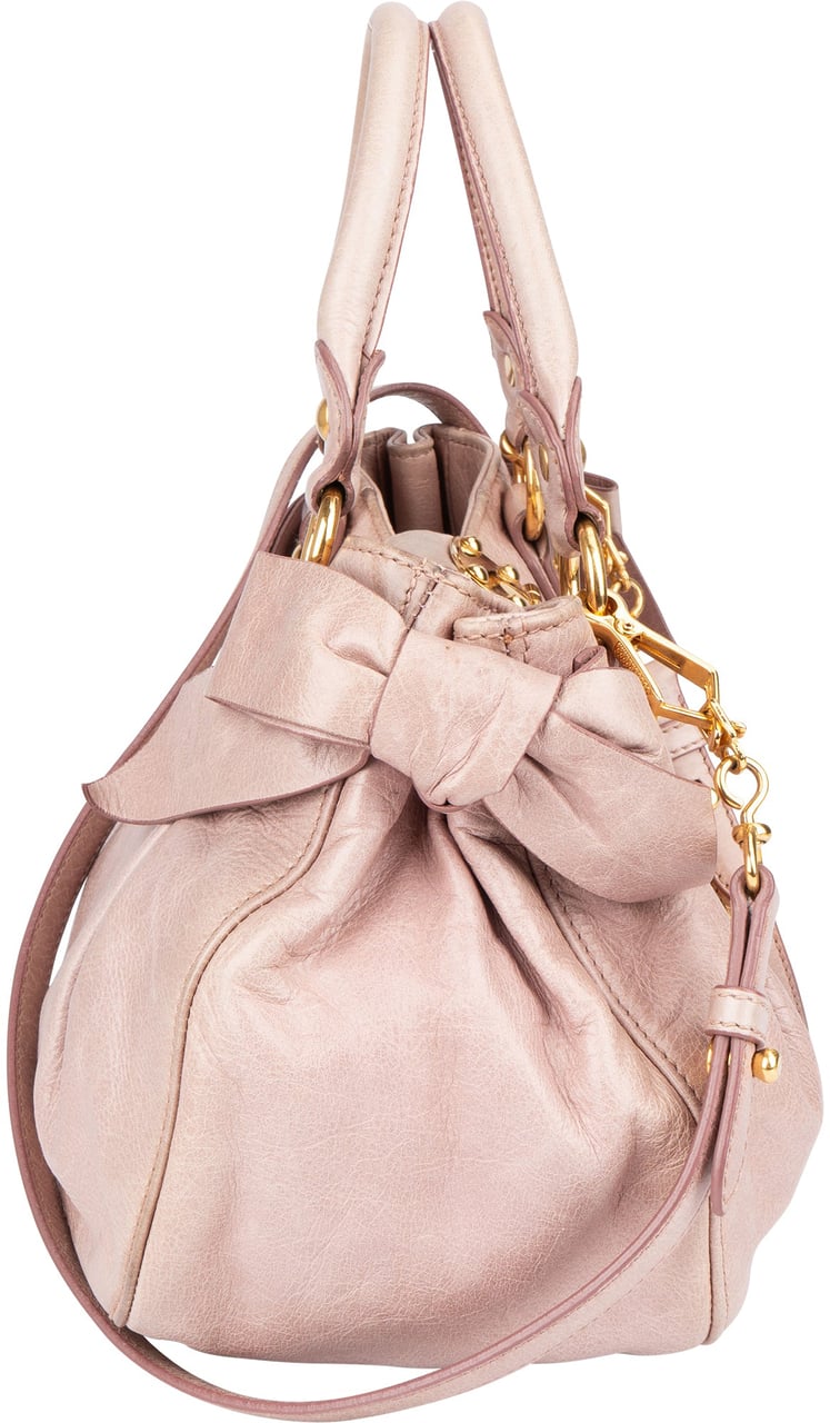 Miu Miu Miu Miu Vitello Lux Bow Handbag Rood