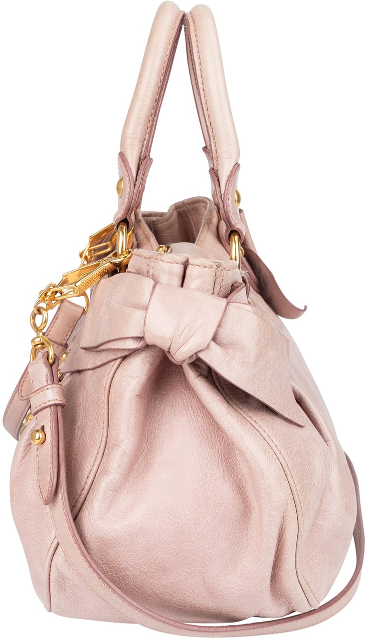 Miu Miu Miu Miu Vitello Lux Bow Handbag Rood