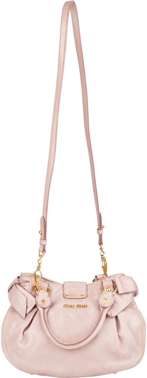 Miu Miu Miu Miu Vitello Lux Bow Handbag Rood