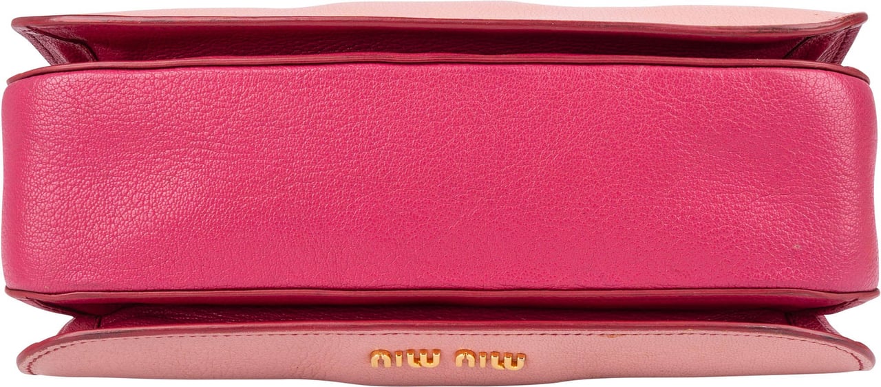 Miu Miu Leather Madras Bicolore Handbag Roze