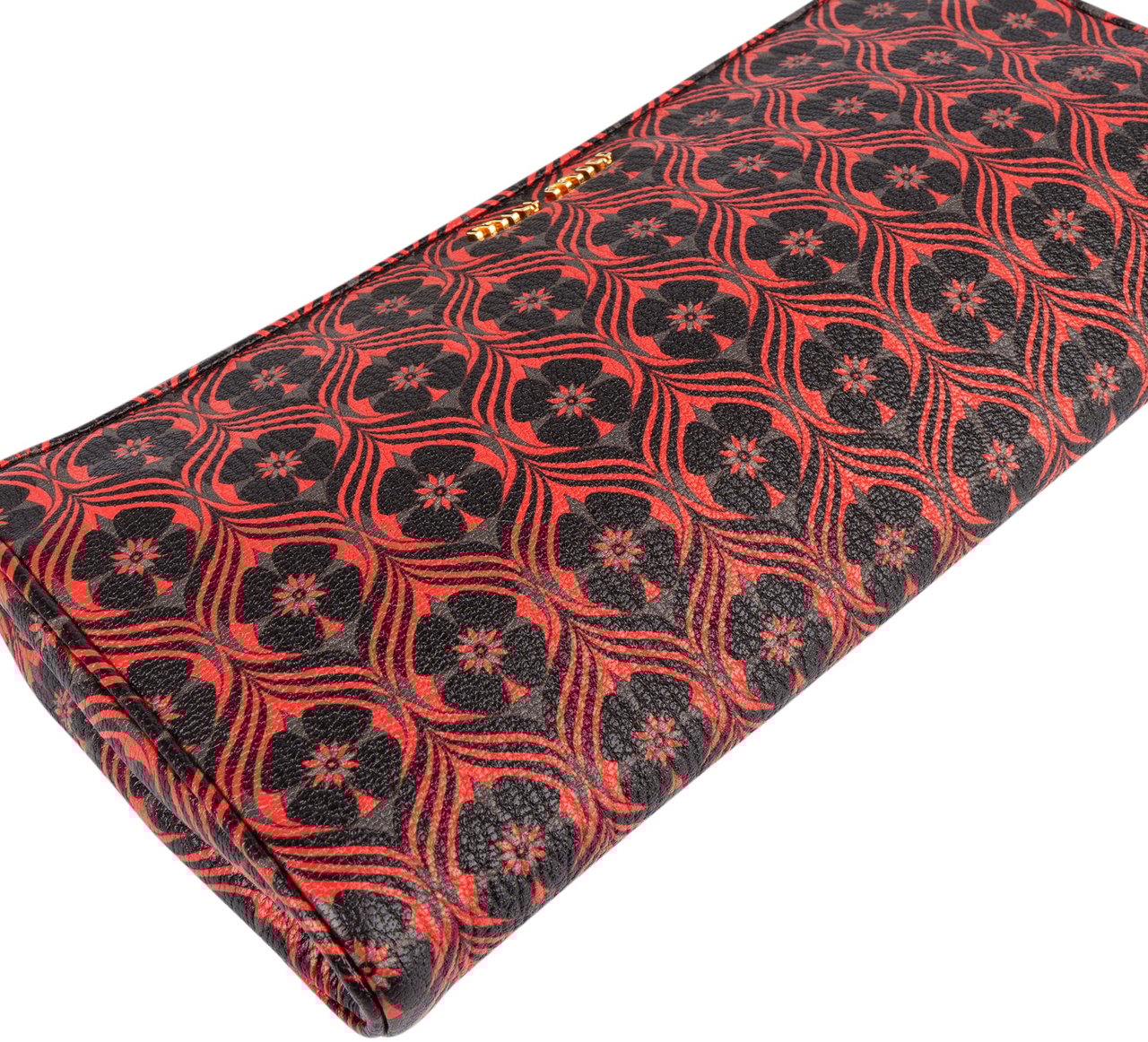 Miu Miu Miu Miu Printed Leather Wristlet Pouch Rood