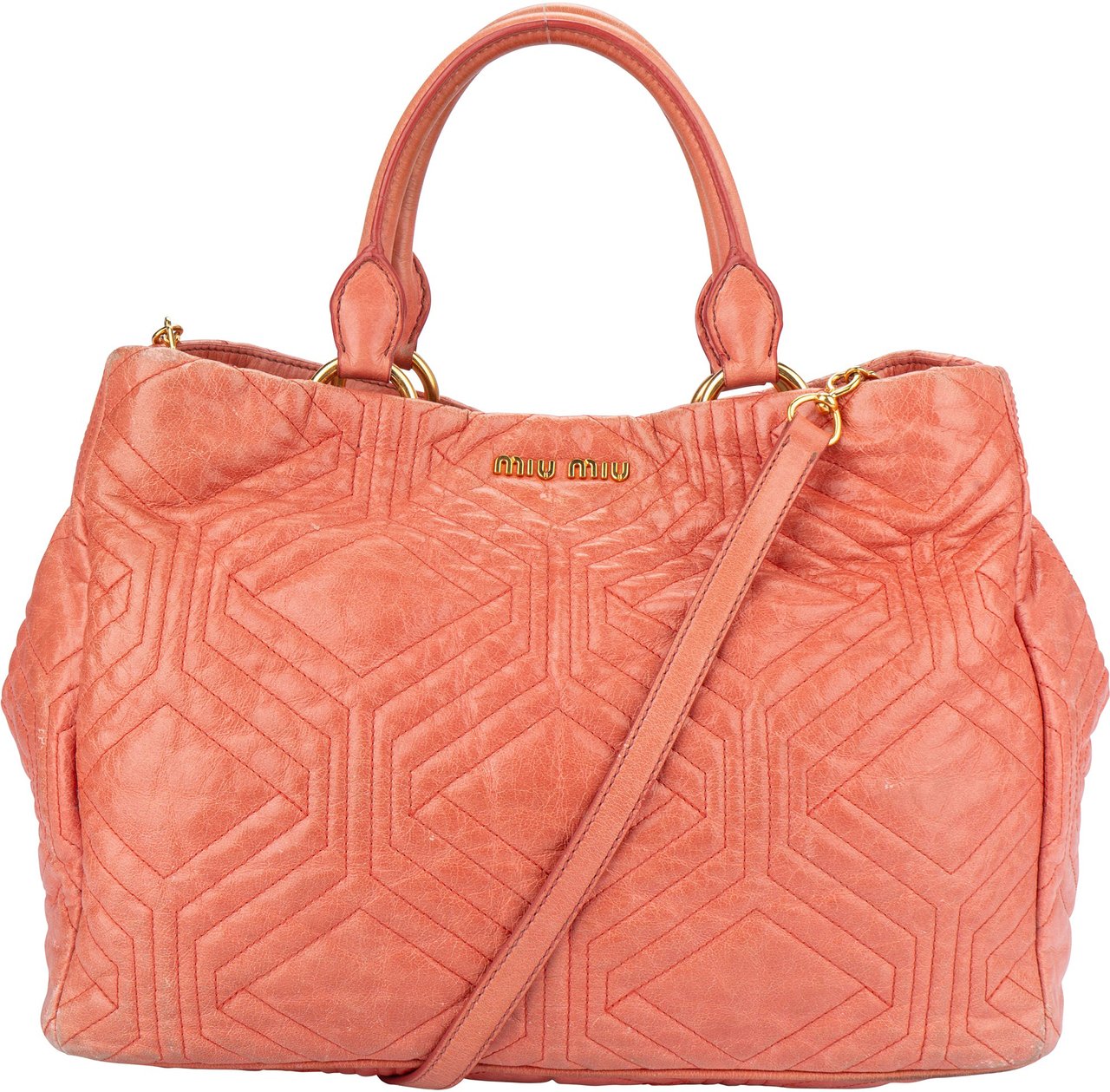 Miu Miu Miu Miu Quilted Leather Trapu City Handbag Divers