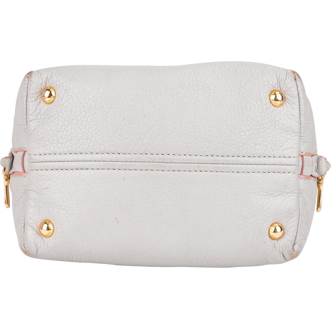 Miu Miu Miu Miu Vitello Leather Madras Handbag Donkergrijs