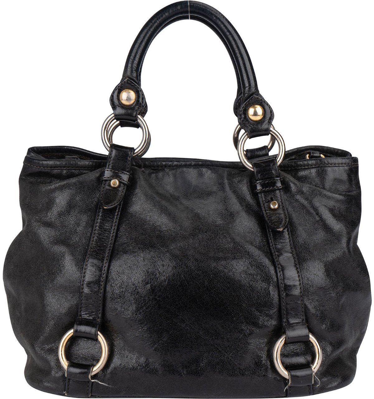 Miu Miu Miu Miu Vitello Lux Handbag Zwart