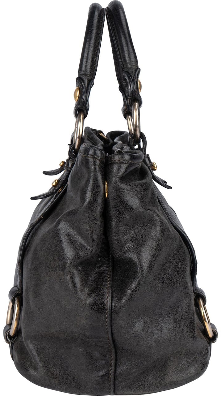 Miu Miu Miu Miu Vitello Lux Handbag Zwart