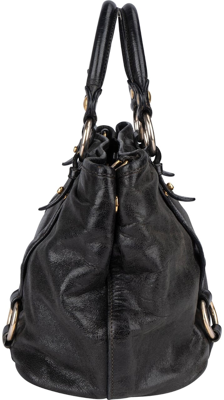 Miu Miu Miu Miu Vitello Lux Handbag Zwart