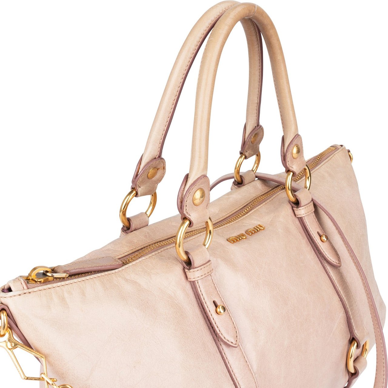 Miu Miu Miu Miu Vitello Lux Satchel City Handbag Rood