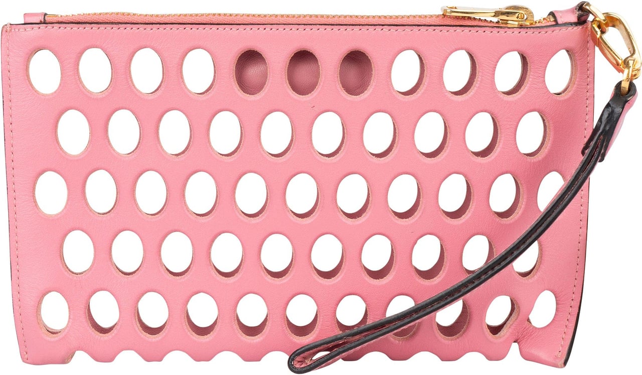 Miu Miu Miu Miu Leather Wristlet Clutch Roze