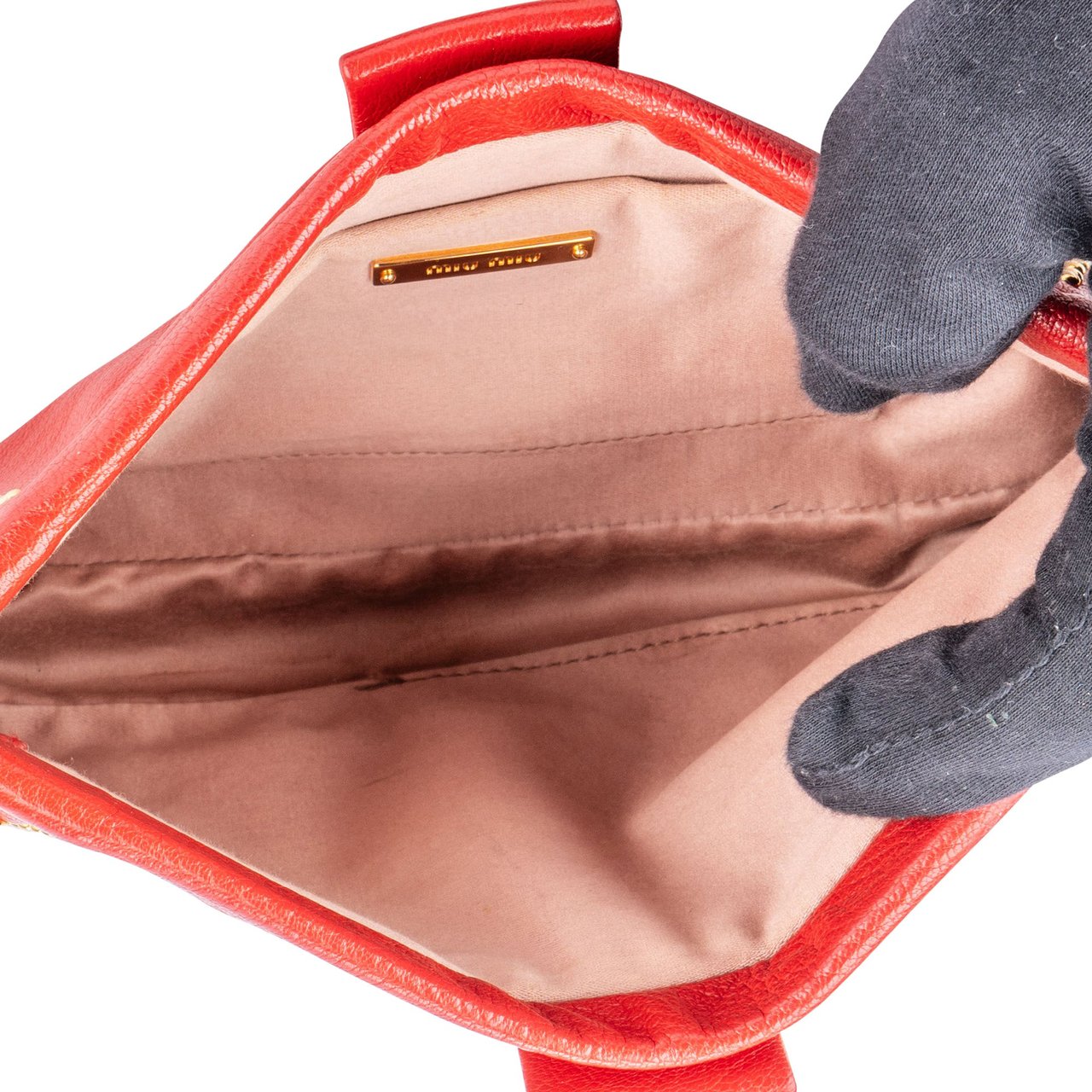 Miu Miu Miu Miu Red Leather Crystal Shoulder Bag Divers