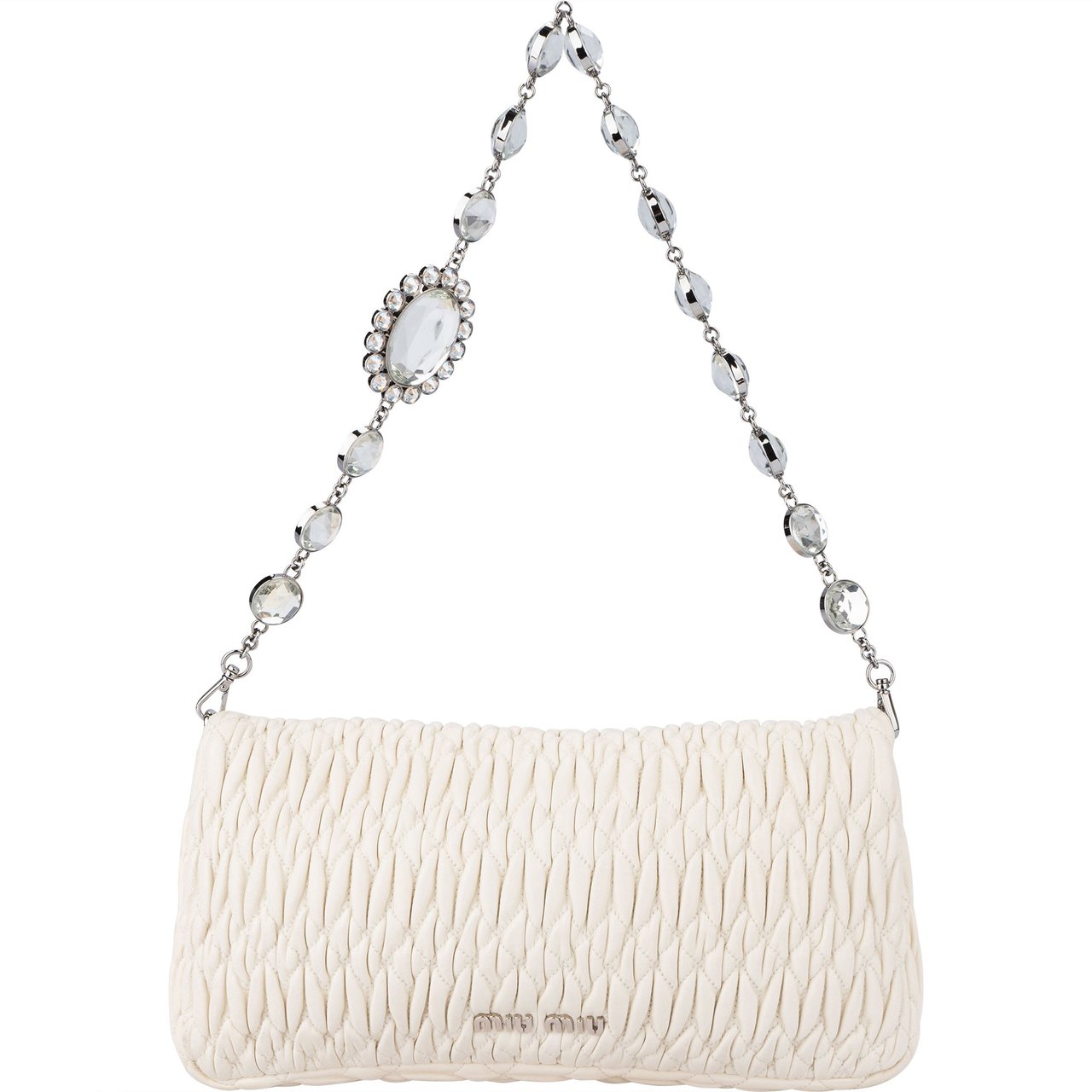 Miu Miu Miu Miu Quilted Leather Crystal Shoulder Bag Divers