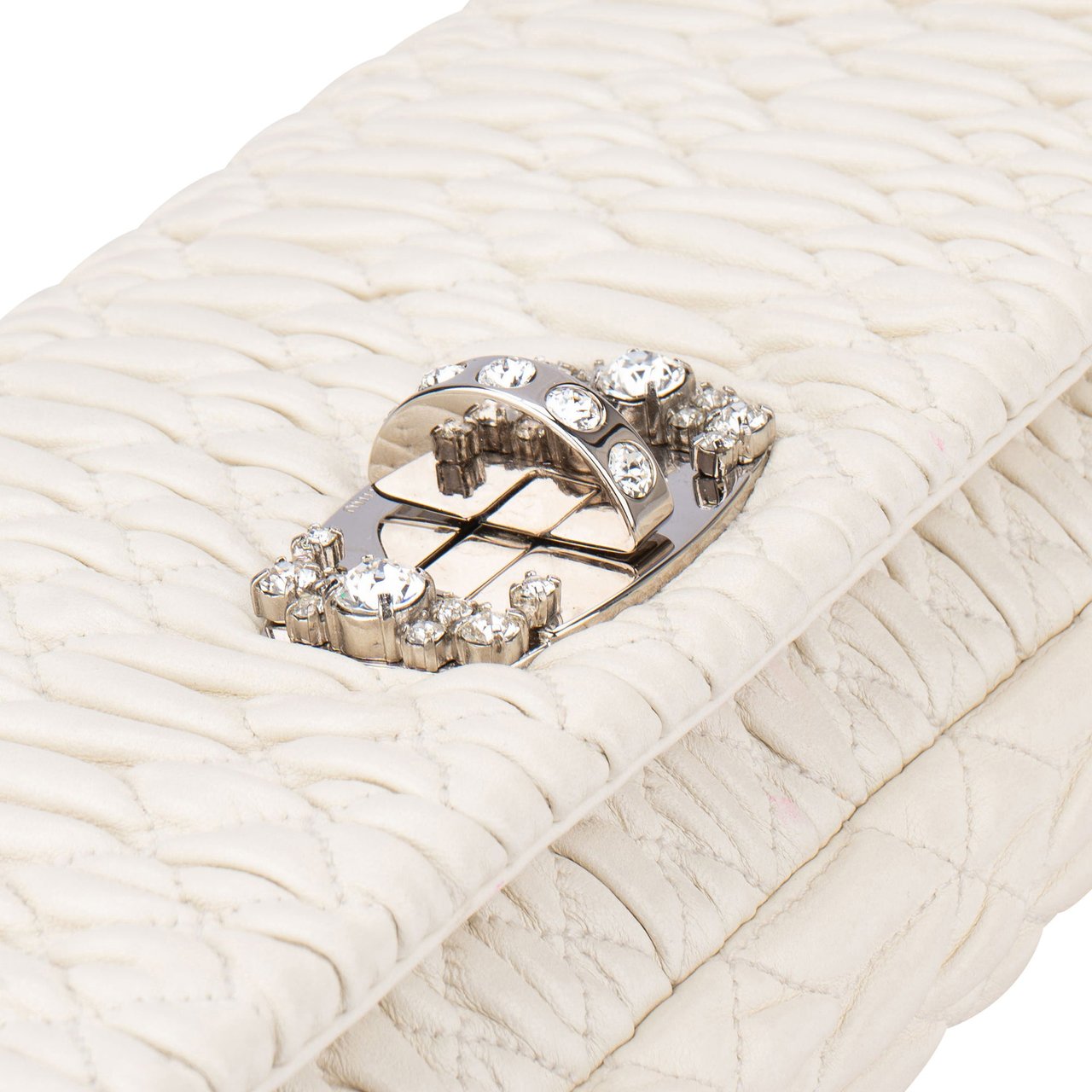 Miu Miu Miu Miu Quilted Leather Crystal Shoulder Bag Divers