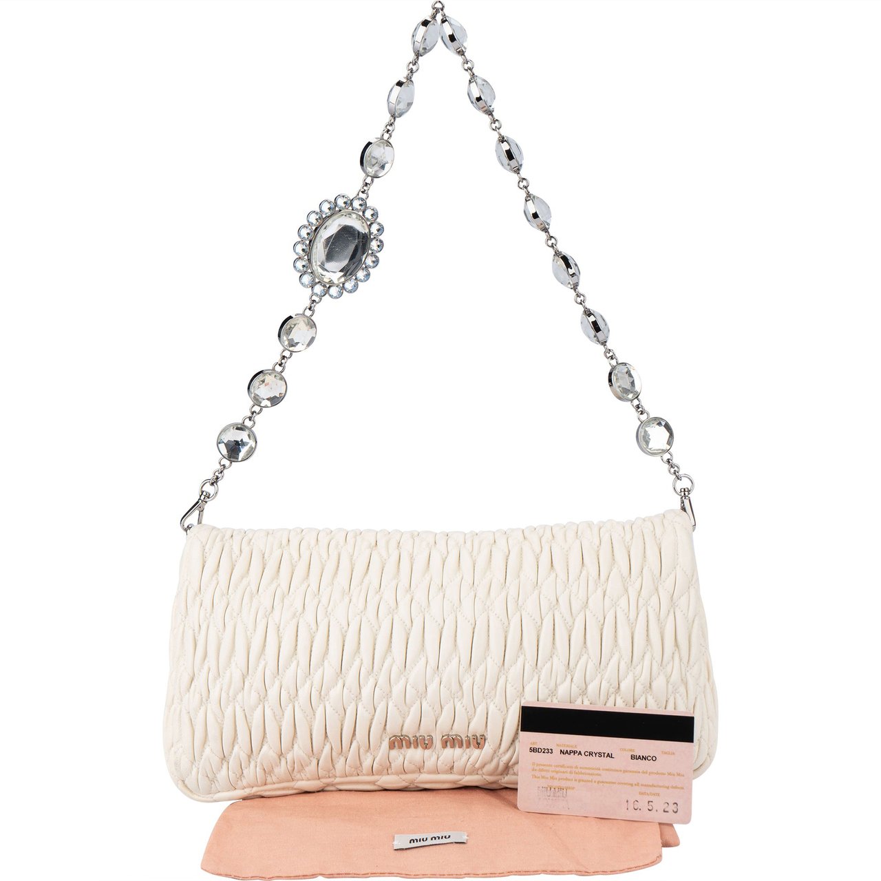 Miu Miu Miu Miu Quilted Leather Crystal Shoulder Bag Divers