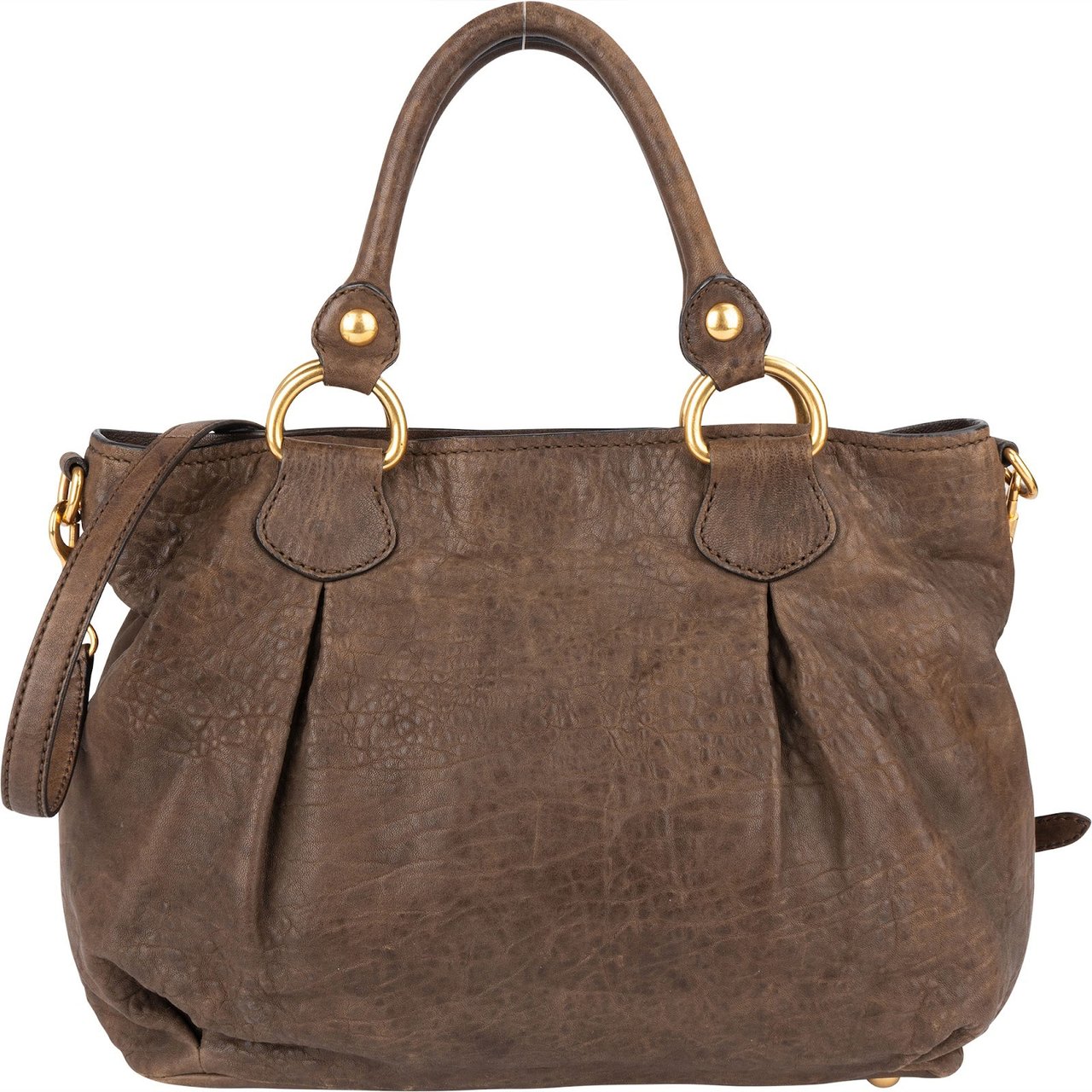 Miu Miu Miu Miu Nappa Monk Satchel City Handbag Bruin