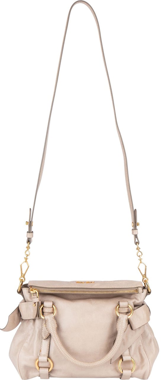 Miu Miu Miu Miu Vitello Lux City Handbag Donkergrijs