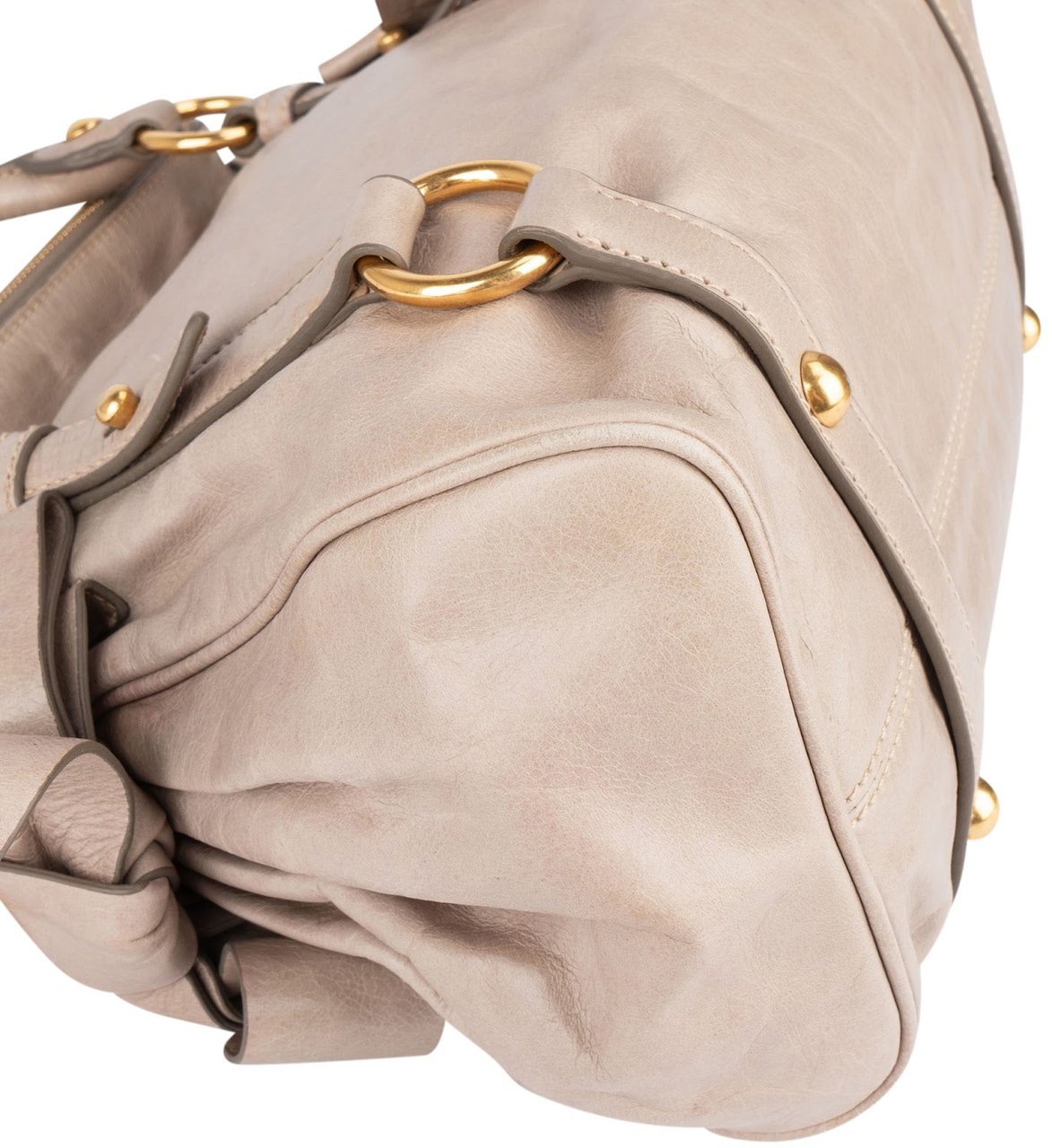 Miu Miu Miu Miu Vitello Lux City Handbag Donkergrijs