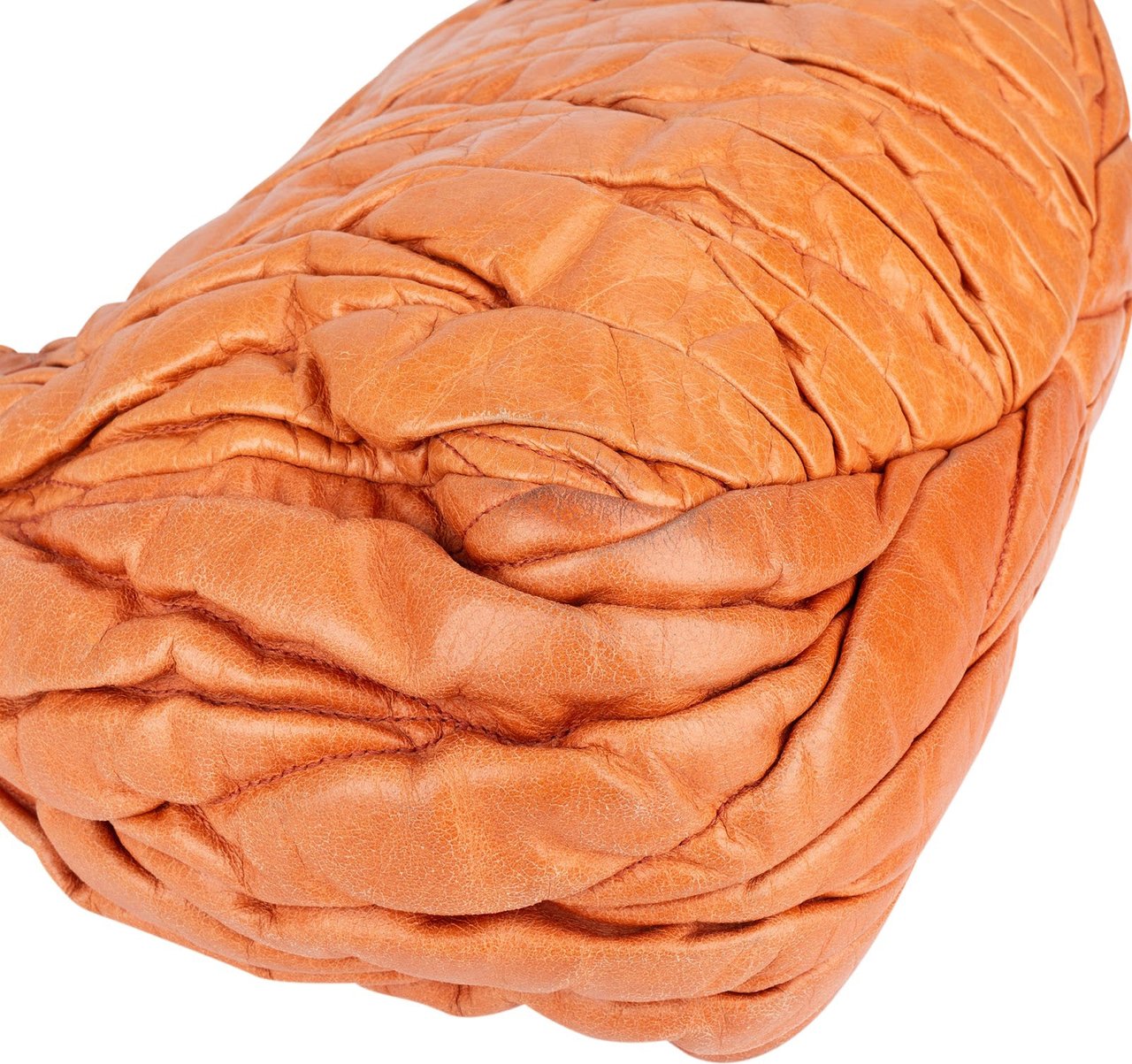 Miu Miu Miu Miu Quilted Leather City Handbag Oranje