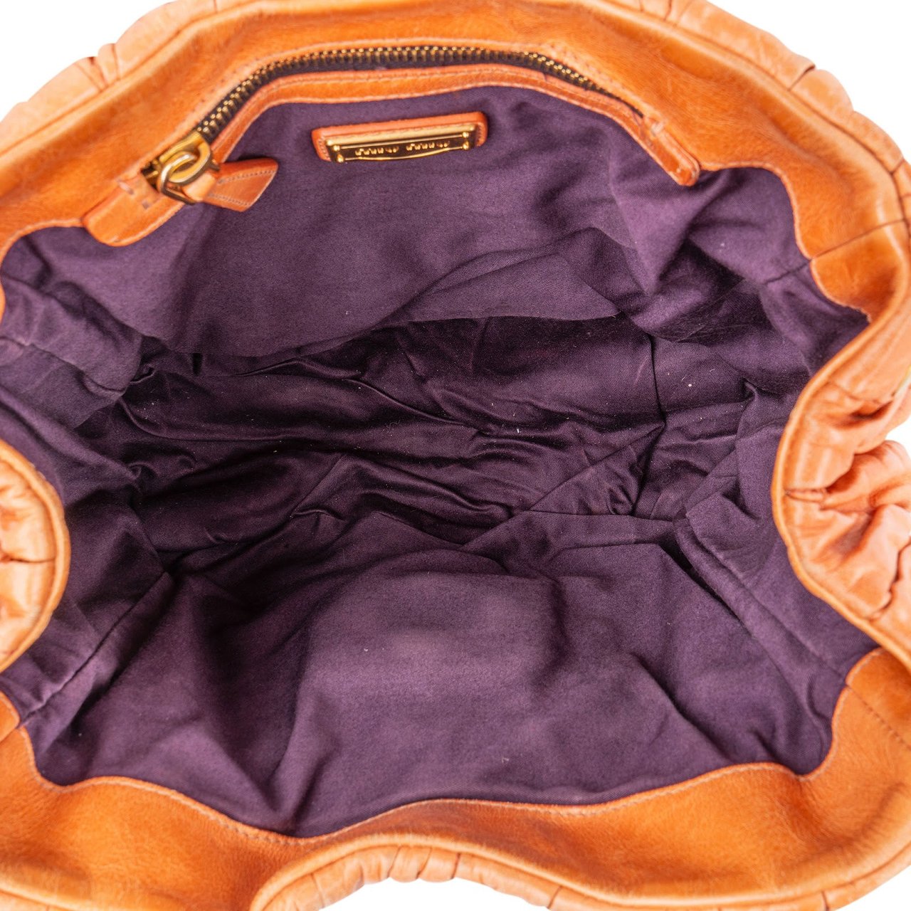 Miu Miu Miu Miu Quilted Leather City Handbag Oranje