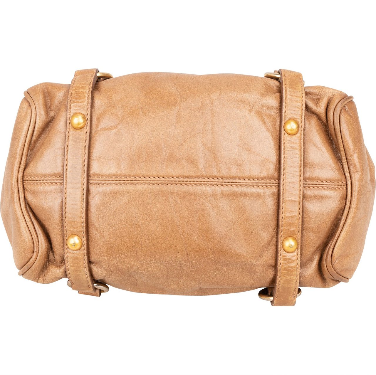 Miu Miu Miu Miu Vitello Lux Bow Bag Handbag Bruin