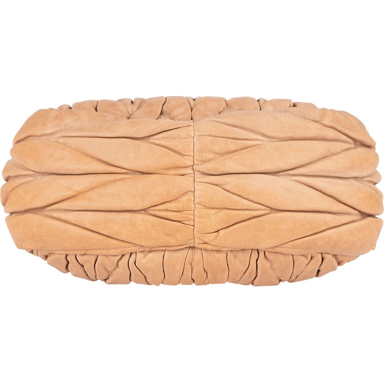 Miu Miu Miu Miu Matelassé Nappa Leather Hobo Handbag Beige