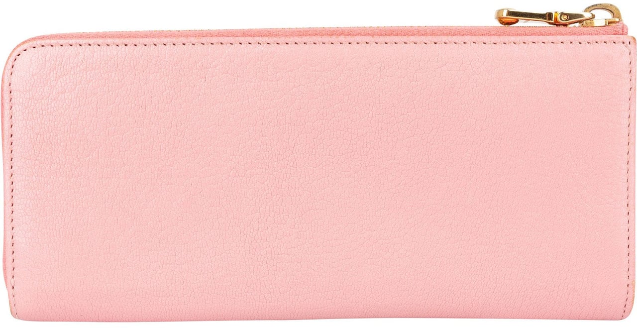 Miu Miu Miu Miu Pink Leather Zip Around Wallet Rood