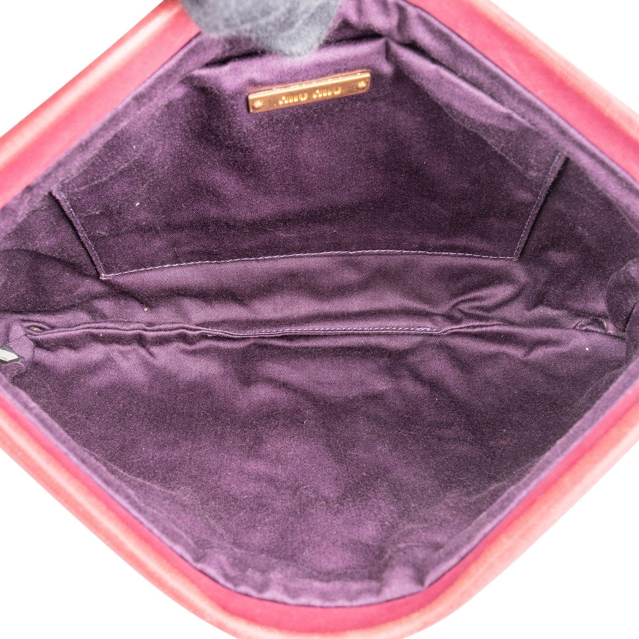 Miu Miu Miu Miu Matelassé Nappa Leather Clutch Bag Rood