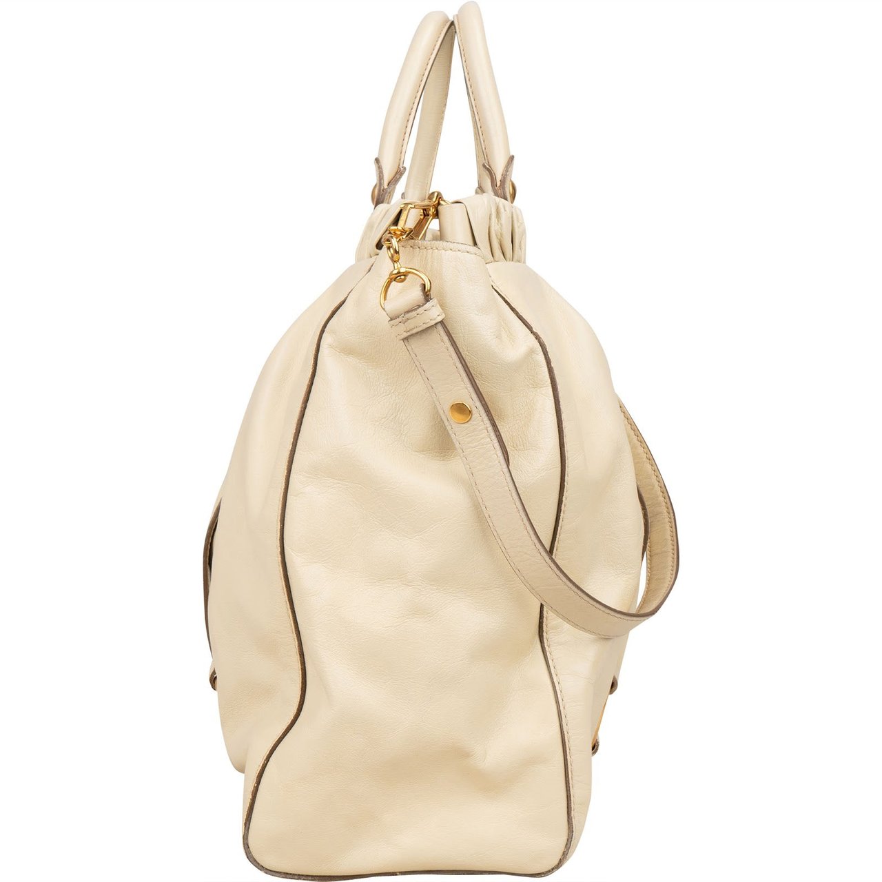 Miu Miu Miu Miu Vitello Lux Satchel City Handbag Wit
