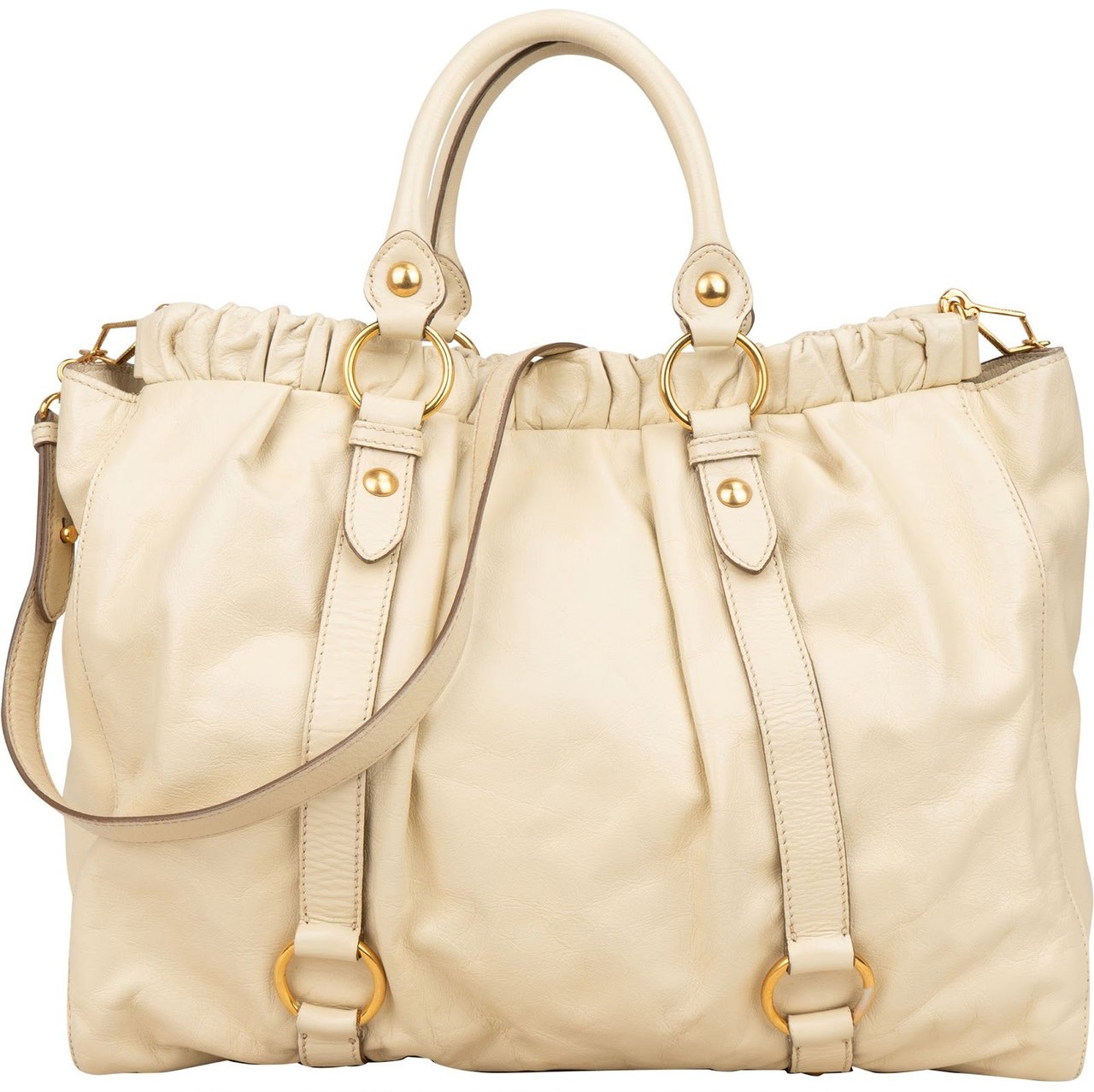 Miu Miu Miu Miu Vitello Lux Satchel City Handbag Wit