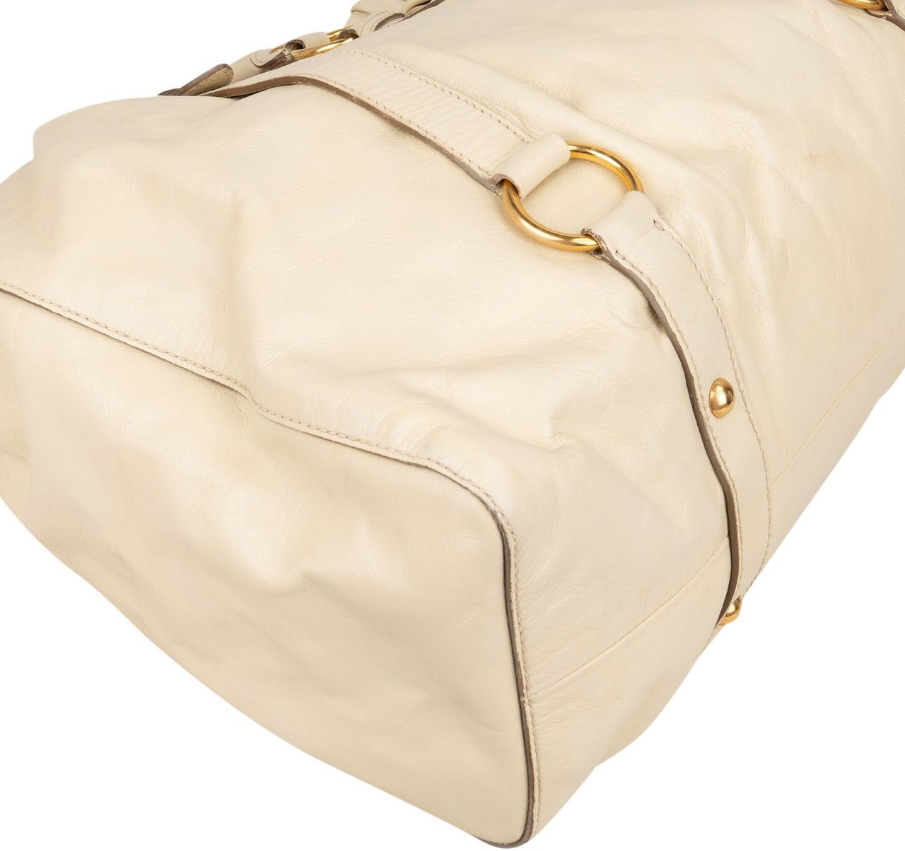 Miu Miu Miu Miu Vitello Lux Satchel City Handbag Wit