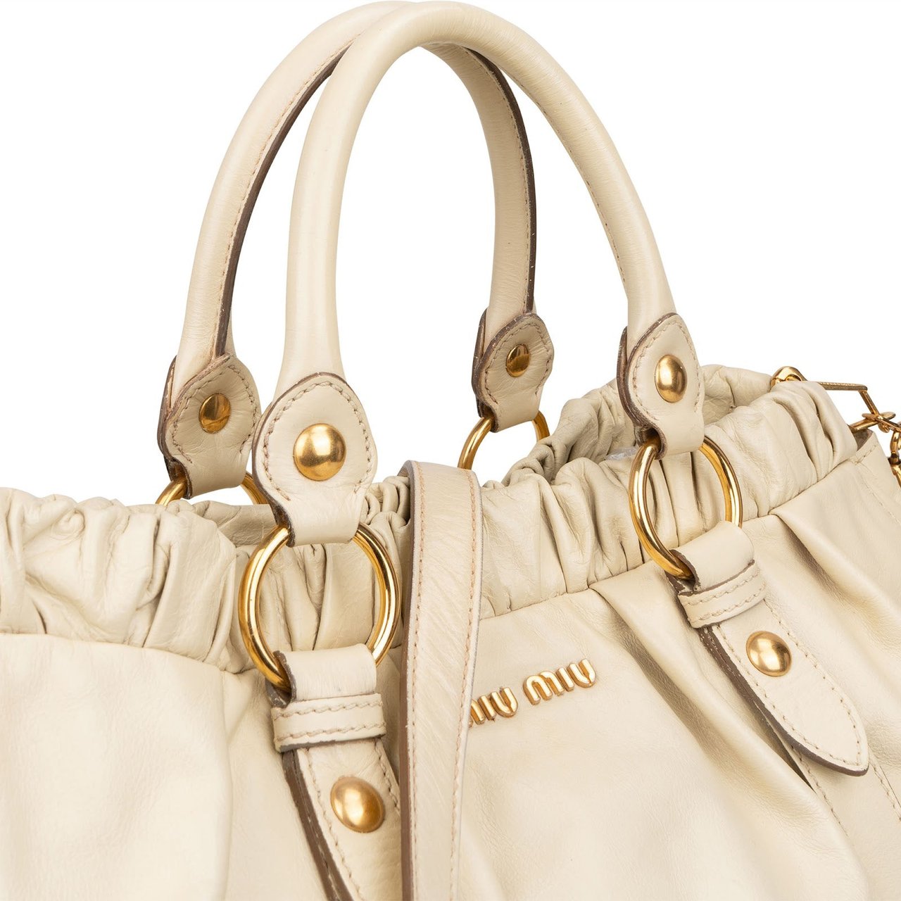 Miu Miu Miu Miu Vitello Lux Satchel City Handbag Wit
