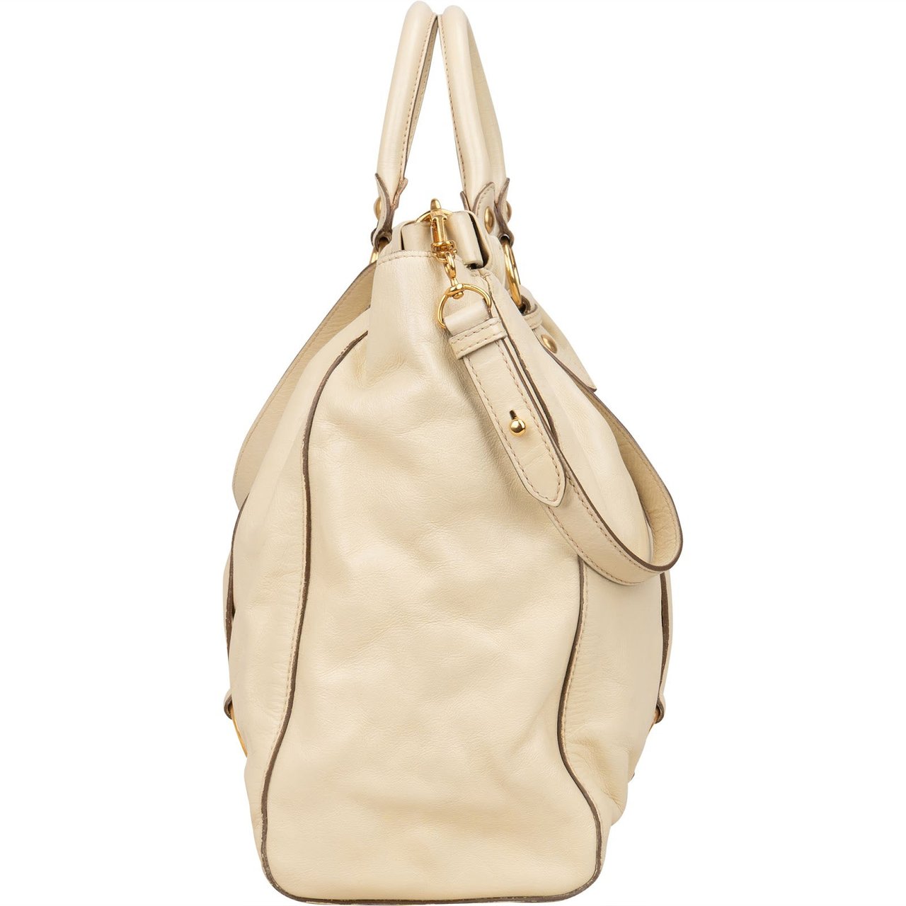 Miu Miu Miu Miu Vitello Lux Satchel City Handbag Wit