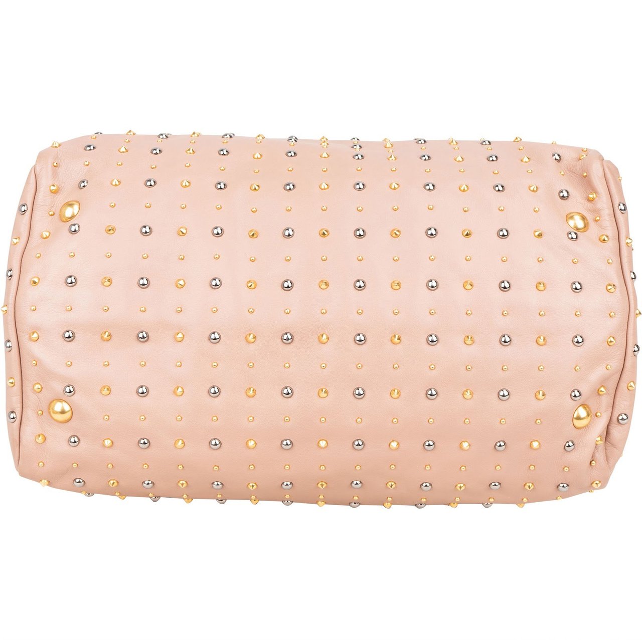 Miu Miu Studded Vitello Lux Tote Handbag Roze