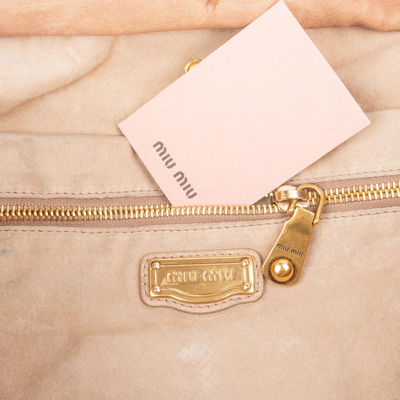 Miu Miu Miu Miu Brown Vitello Lux Leather Hobo Handbag Bruin