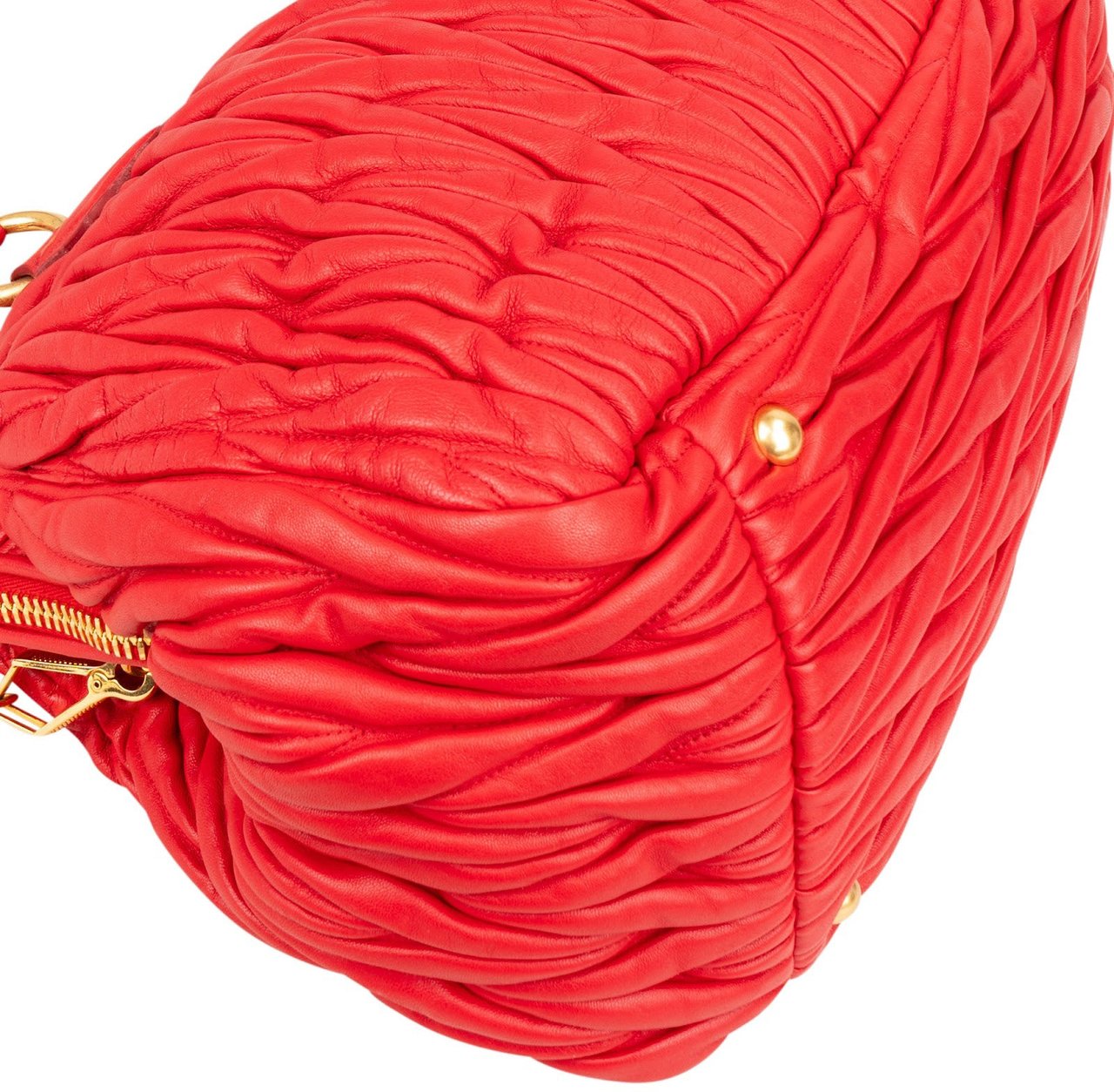Miu Miu Miu Miu Matelassé Nappa Leather Handbag Rood