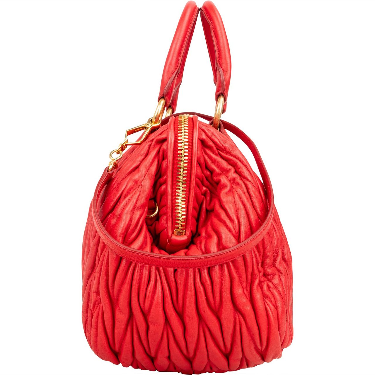 Miu Miu Miu Miu Matelassé Nappa Leather Handbag Rood