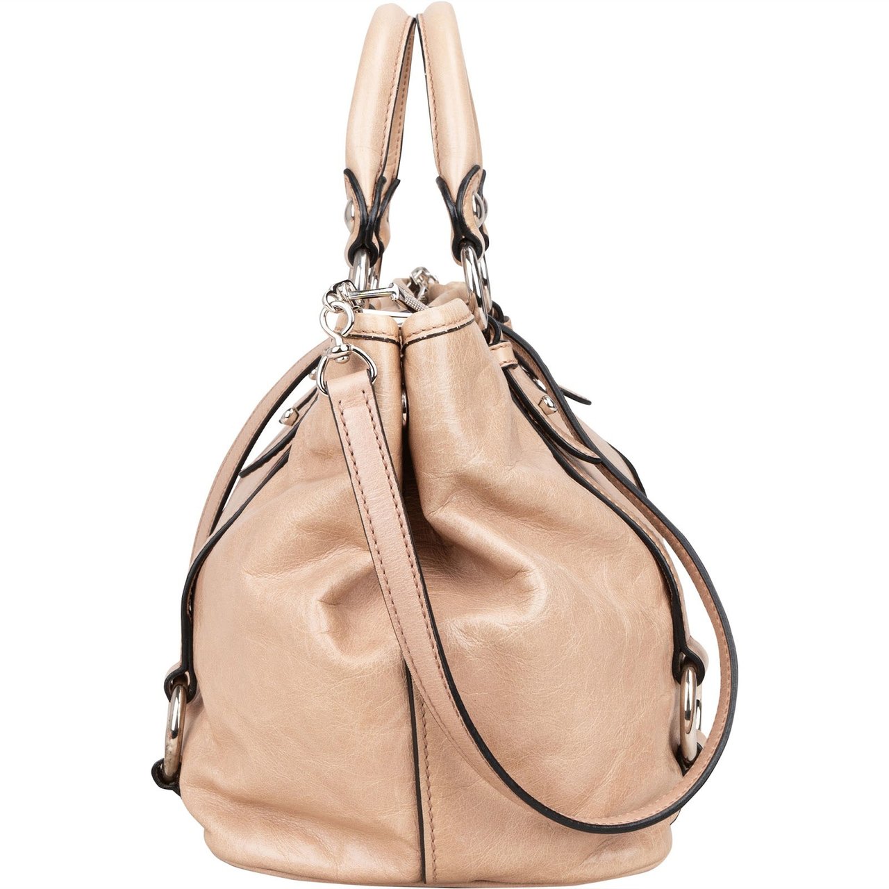 Miu Miu Miu Miu Vitello Lux City Handbag Beige