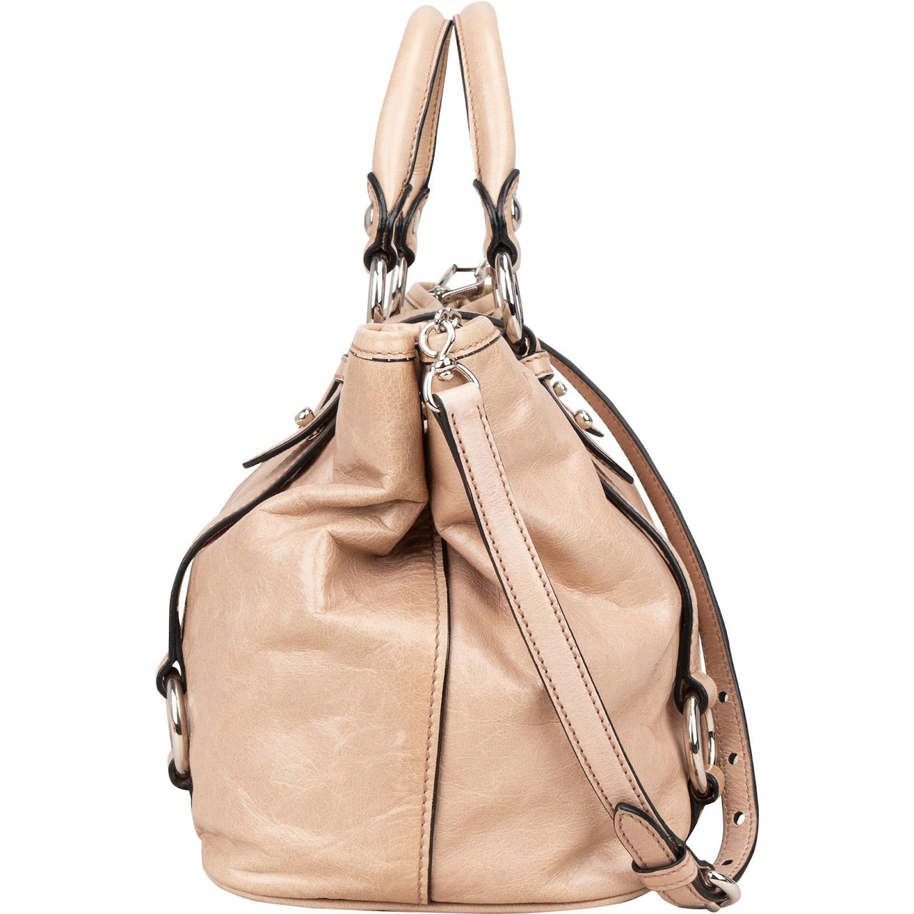 Miu Miu Miu Miu Vitello Lux City Handbag Beige
