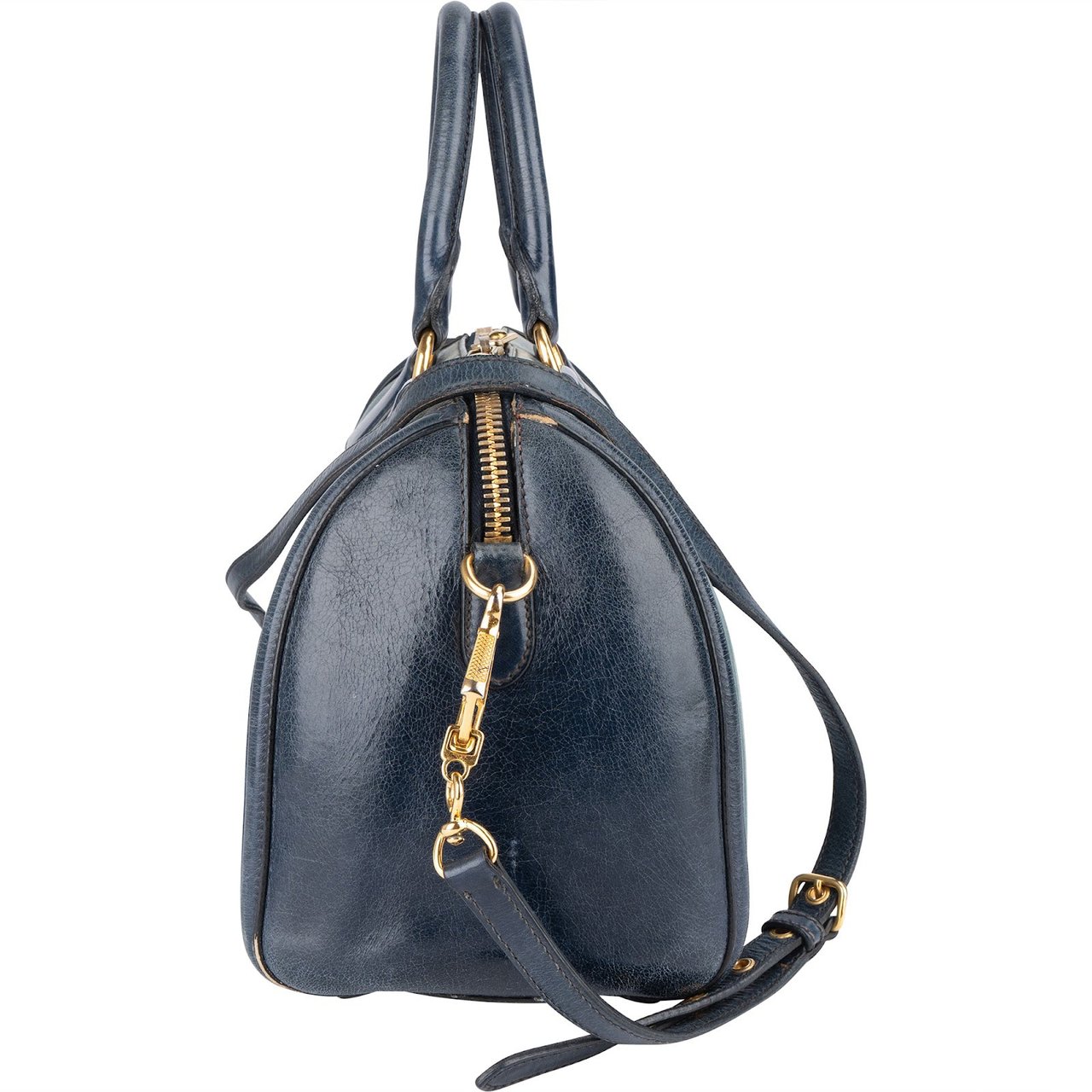 Miu Miu Miu Miu Vitello Lux Bicolor Bauletto Handbag Blauw
