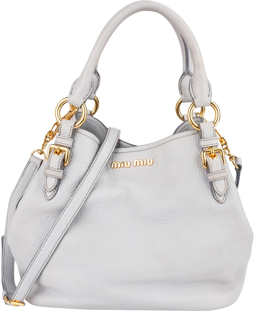 Miu Miu Miu Miu Vitello Lux Leather Handbag Donkergrijs
