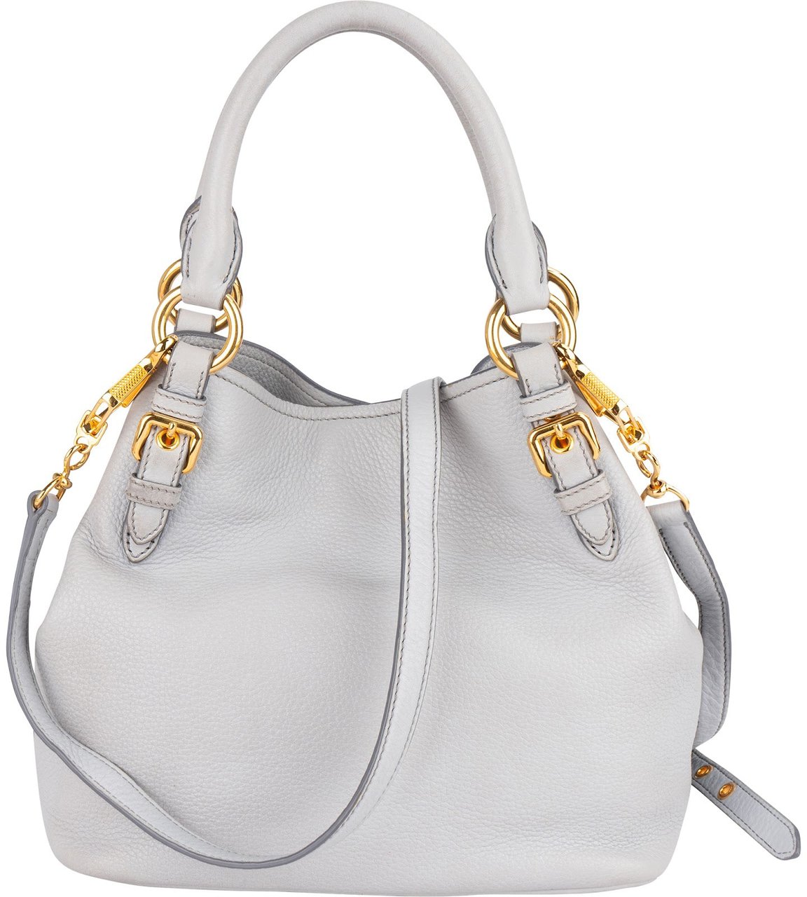 Miu Miu Miu Miu Vitello Lux Leather Handbag Donkergrijs