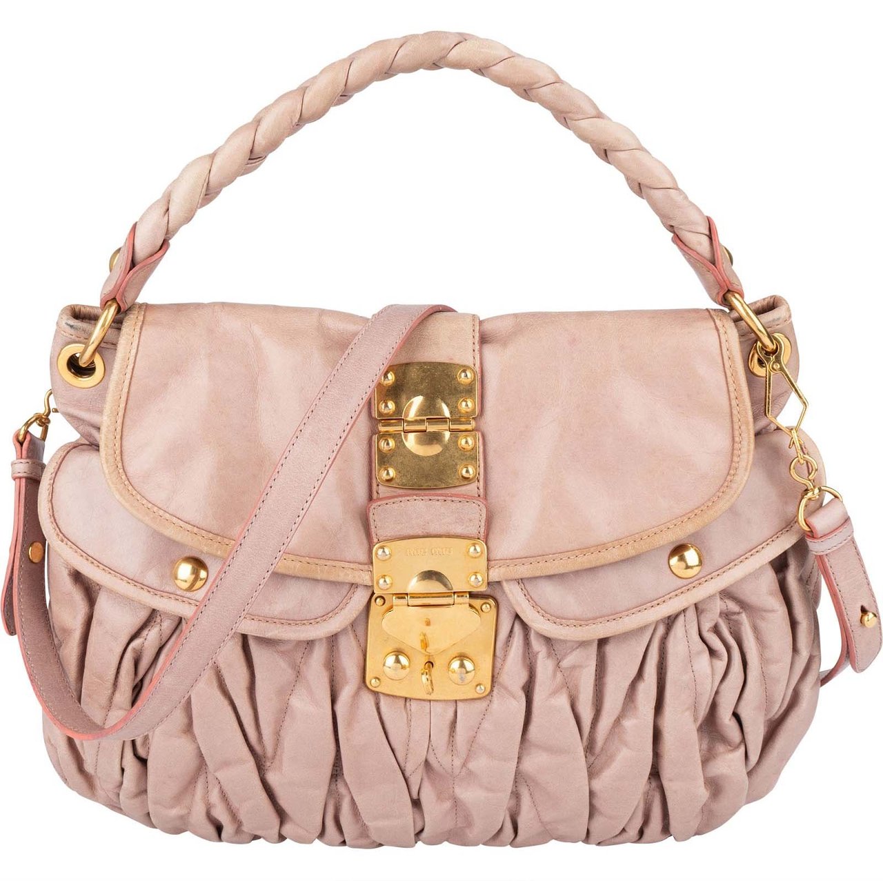 Miu Miu Miu Miu Matelassé Nappa Leather City Handbag Rood