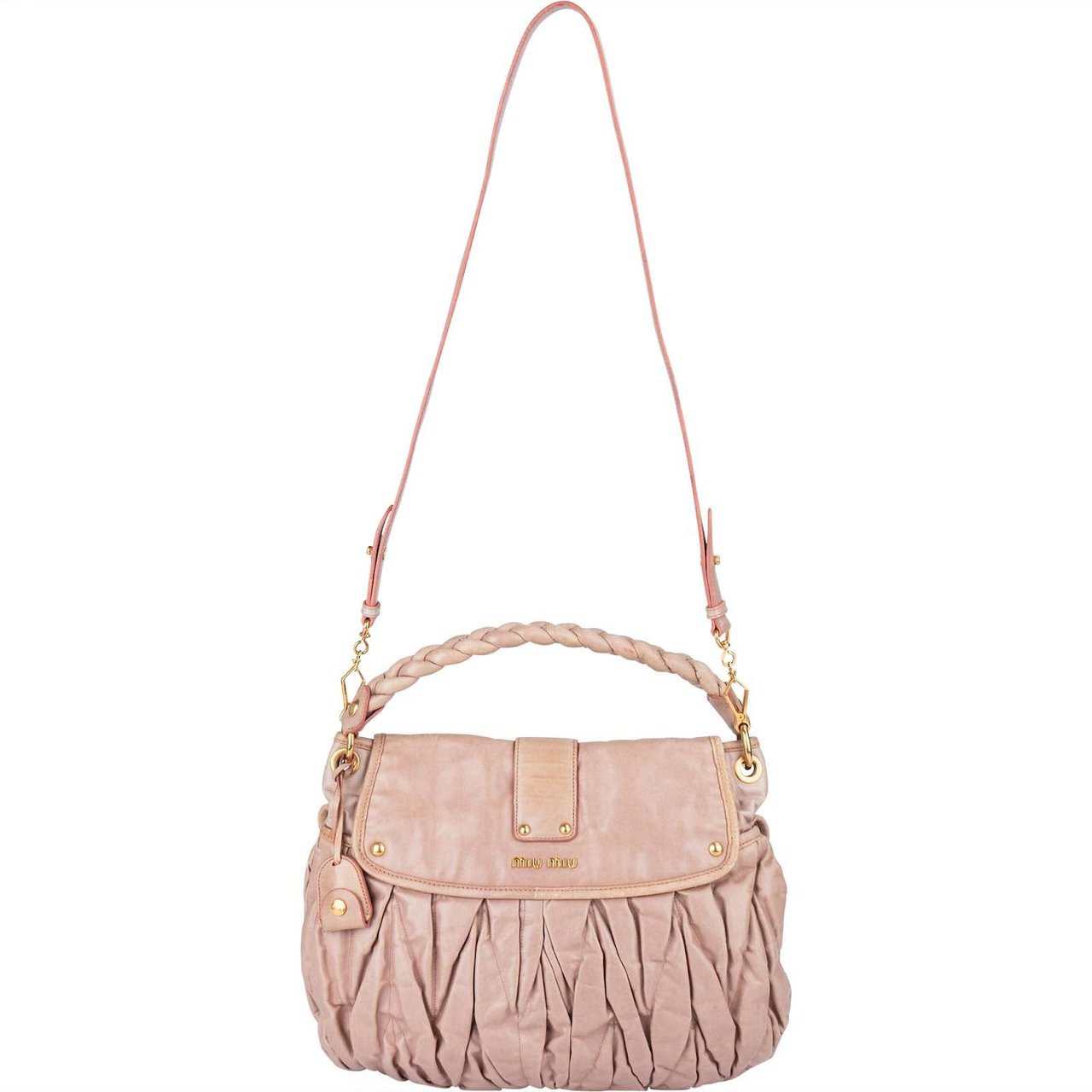 Miu Miu Miu Miu Matelassé Nappa Leather City Handbag Rood