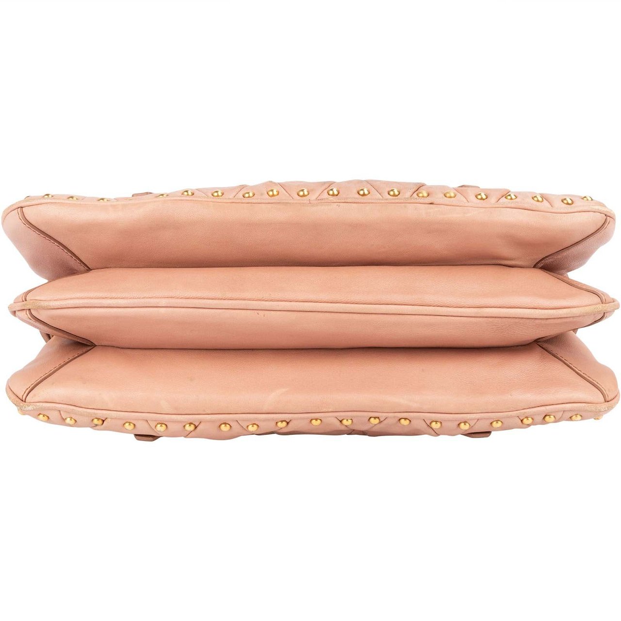 Miu Miu Miu Miu Quilted Nappa Leather Studded Shoulder Bag Rood