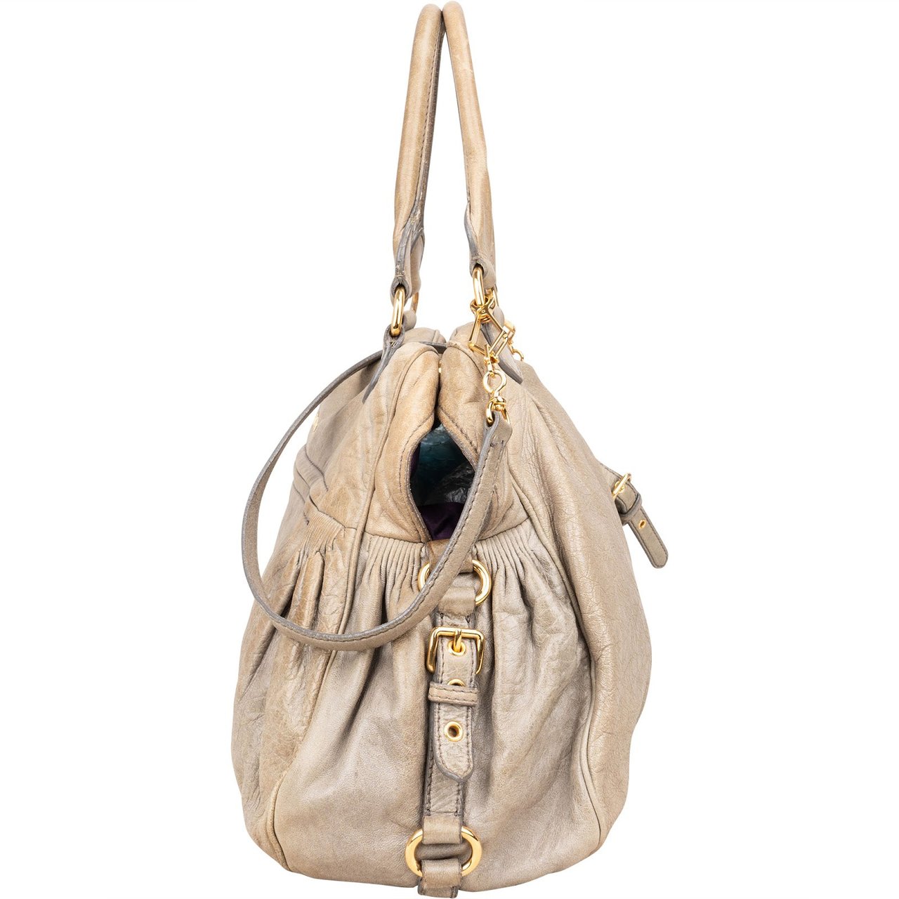 Miu Miu Miu Miu Vitello Lux Satchel City Handbag Divers