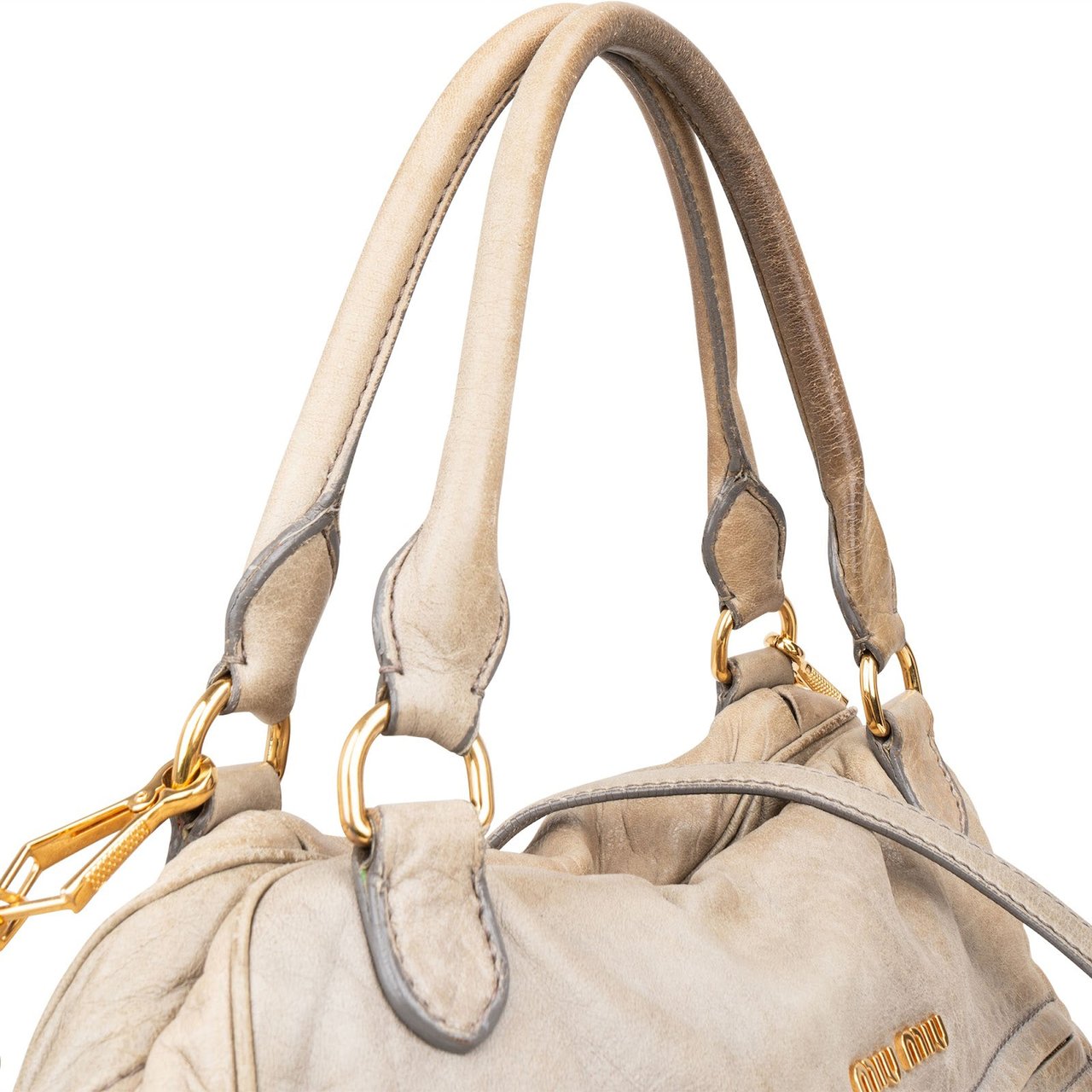 Miu Miu Miu Miu Vitello Lux Satchel City Handbag Divers
